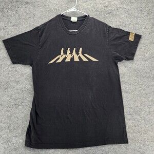 Vintage Beatles Shirt Mens Large Abbey Road Short Sleeve Black